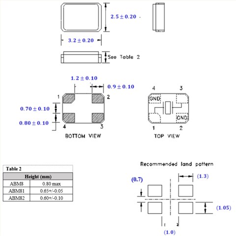 ELM8,英國AEL晶振,ELM8-24.000MHz-9-R40-N1U-T,3225mm,24MHZ