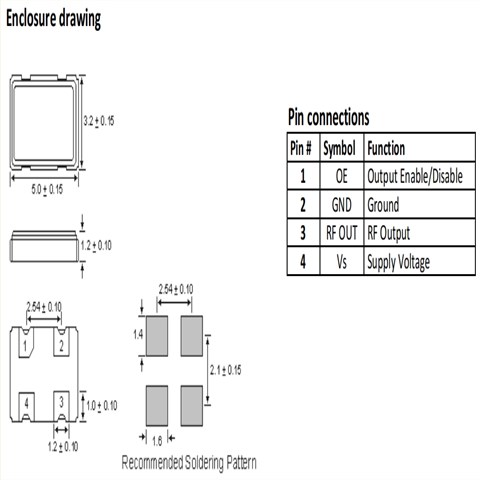 AXE5032P-50-25-0C-100.000MHz,5032mm,AXTAL基站晶振,100MHZ