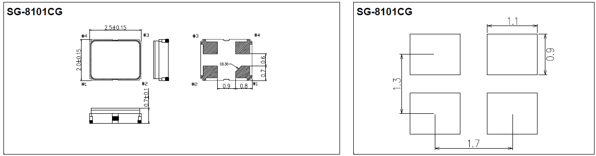 金屬SMD振蕩器,2520小體積有源晶振,SG-8101CG晶振