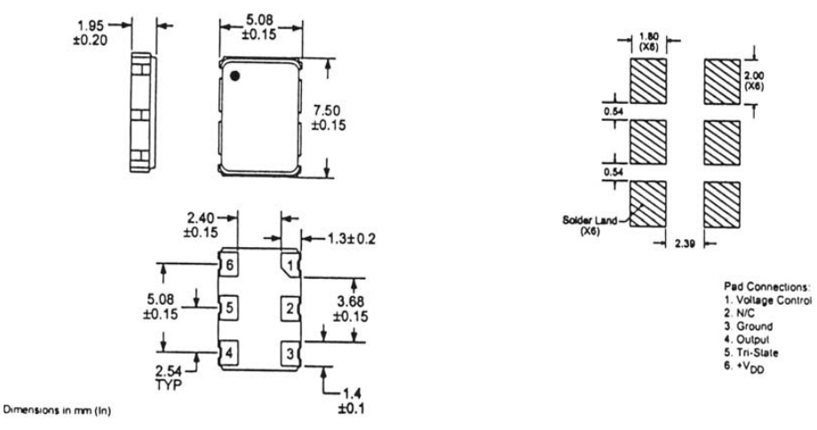 GED壓控振蕩器,SMD2200.3C-52.000MHz,7050mm微波通信晶振,52MHZ